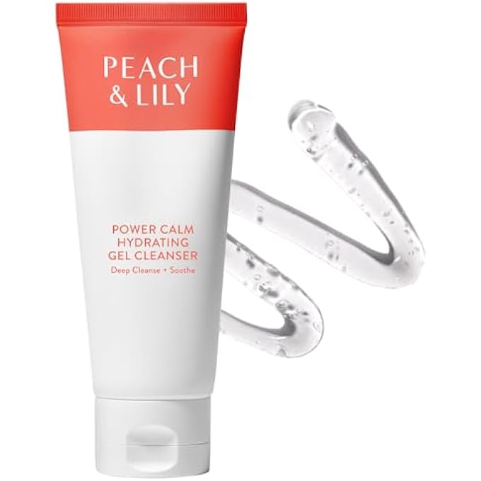 PEACH & LILY - POWER CALM HYDRATING GEL CLEANSER (3.38 OZ) - FACE WASH & FACIAL CLEANSER - LIGHT MAKEUP REMOVER - CHAMOMILE, CUCUMBER FRUIT & CICA - SELF CARE - VEGAN & CRUELTY FREE - KOREAN SKINCARE - Image 1